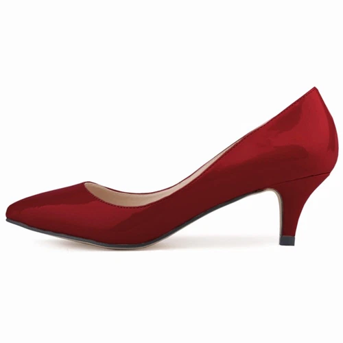 Scarpe da ufficio chic da donna tacco medio basso tacco slip on décolleté scarpe da lavoro taglia - Foto 46 di 49