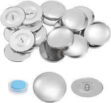 10 Sets Self Cover Button Kit 60L 1.5" 38Mm with Wire Backs Aluminum Buttons to