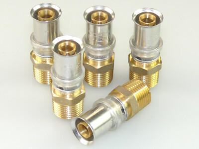 5 x WAVIN TIGRIS M5 DZR ÜBERGANGSSTÜCK 16 MM x 1/2'' AG PRESSFITTING FITTING
