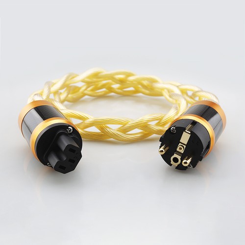 HIFI audio 5N OCC silver plated Power cord EU Schuko US AU UK IEC Carbon fiber - Bild 13 von 18