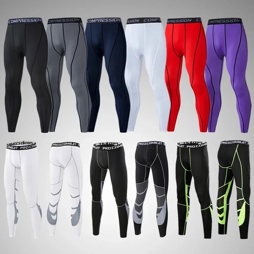 Men's Compression Pants for Running Cycling Basketball Soccer Elasticity - Picture 7 of 36