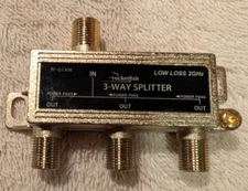 ROCKETFISH - 3WAY COAXIAL SPLITTER r - GOLD CABLE  SATELLITE ANTENNA 5~2050 MHz