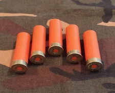 12 GAUGE 2 3/4" SNAP CAPS DUMMY TRAINING ROUNDS SET OF 5 "SAFETY ORANGE" 1oz