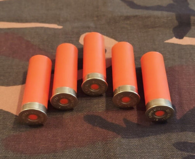 12 GAUGE 2 3/4'' SNAP CAPS DUMMY TRAINING ROUNDS SET OF 5 ''SAFETY ORANGE'' 1oz
