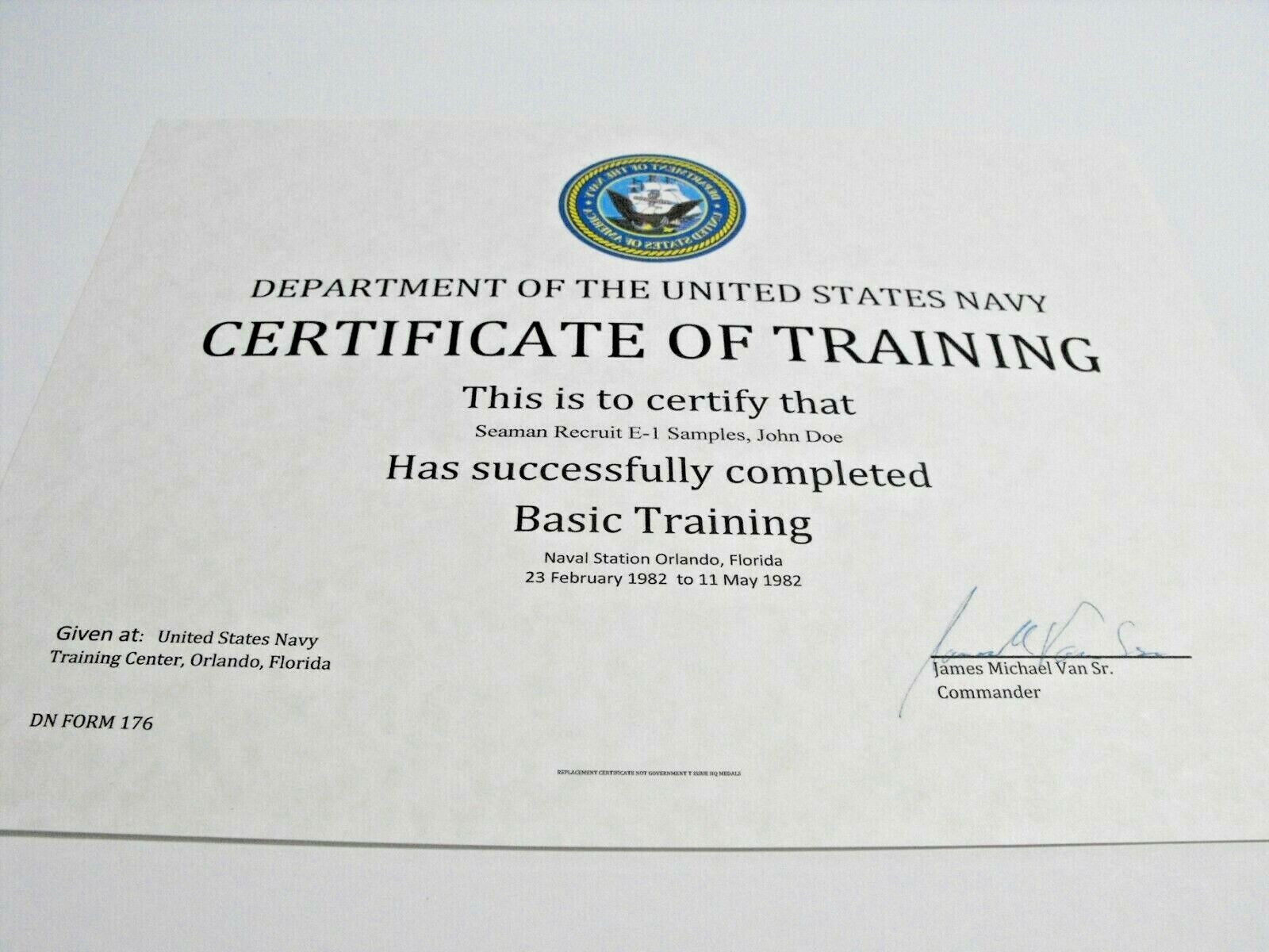 United States Navy Basic Training Bootcamp Replacement Certificate EBay navy-follows-army-in-providing-prep-programs-to-recruits-who-do-not