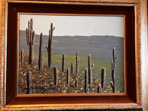 John Markwood Oil Painting "Above the Desert" 18x24 Pointillism Landscape - Picture 8 of 9