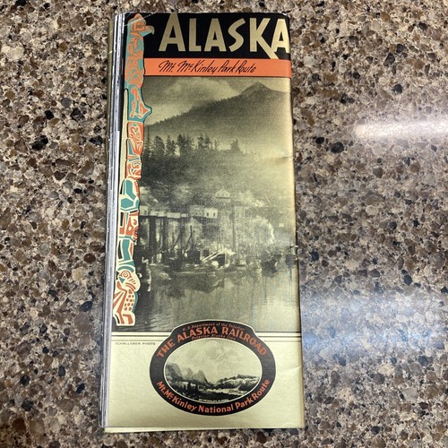 1937 Alaska über die Alaska Railroad Prospekt und Karte top - Bild 2 von 4