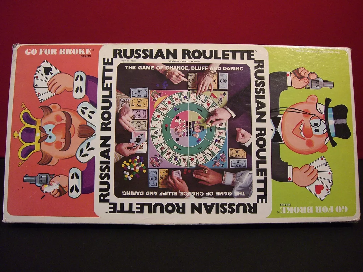 VINTAGE RUSSIAN ROULETTE BOARD GAME BY SELCHOE & RIGHTER CO. 1975