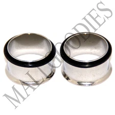 0024 Steel Single Flare Flesh Tunnels Earlets Big Gauges 11/16" Plugs 18mm PAIR