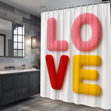 Colorful Love Shower Curtain - Cute Pink Red Yellow Design