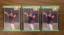 (3) Jim Abbott 1989 Donruss The Rookies RC Lot