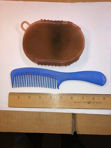 Two sided Horse Rubber Curry Comb and Plastic Comb