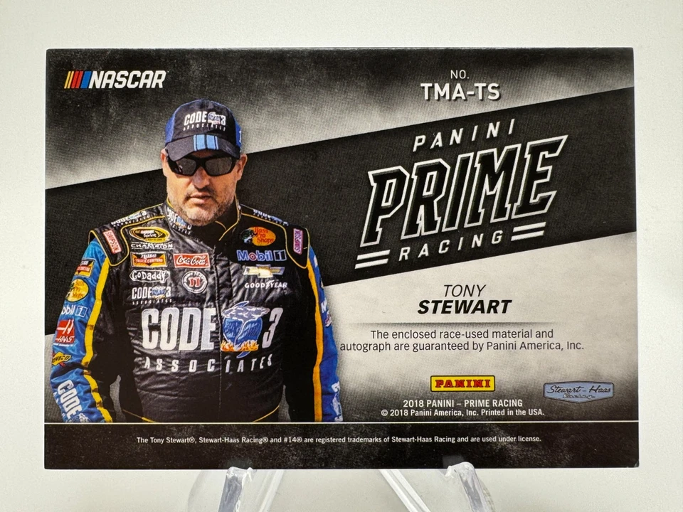 2018 PRIME Racing TONY STEWART Holo Gold Triple Patch Auto /5 #TMATS - Image 2 of 2