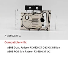 Granzon A-AS6600XT-X GPU Block For ASUS DUAL Radeon RX 6600 XT O8G OC Edition