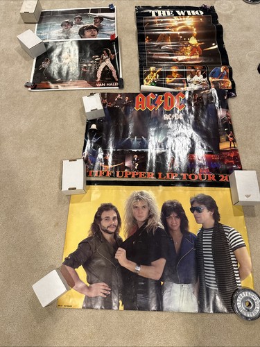 Rock Posters Van Halen The Who Ac Dc Beatles Poor Condition. Read. | eBay