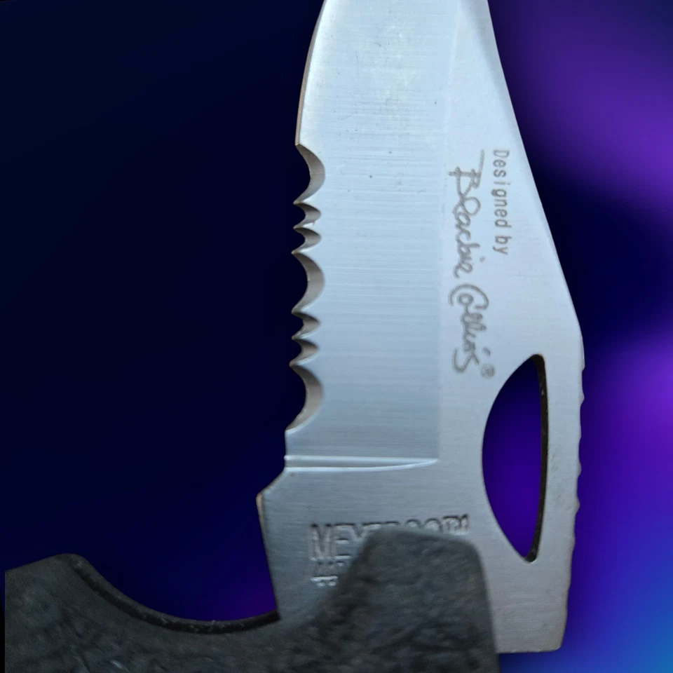 Blackie Collins Meyerco Design Lockback Knife Partial Serrated Folding - Image 3 of 4
