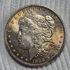 1888 P Morgan Silver Dollar. Toner! Estimated Uncirculated Mint State 62. A0508.