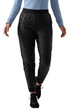 Athleta Solstice Jogger Pants 6 T Black Chevron-Quilted Front Zip Pockets Hiking