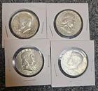 $2 FV In Uncirculated US 90% Silver Half Dollars Franklin & Kennedy 1963 1964