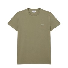Image of Lacoste Crew Neck Pima Cotton T-Shirt Khaki