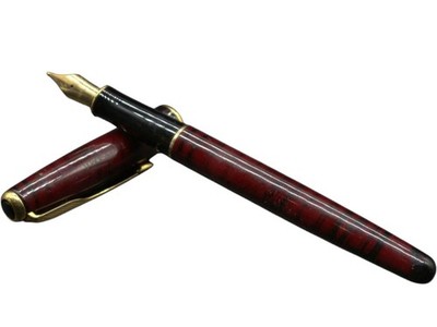 Parker Sonnet Bordeaux Marble Fountain Pen Gold Trim M Medium Nib Used