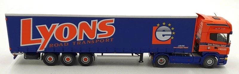 Universal Hobbies 1/50 Scale Diecast 5610 - Scania Lyons Truck - Orange/Blue - Photo 4/4