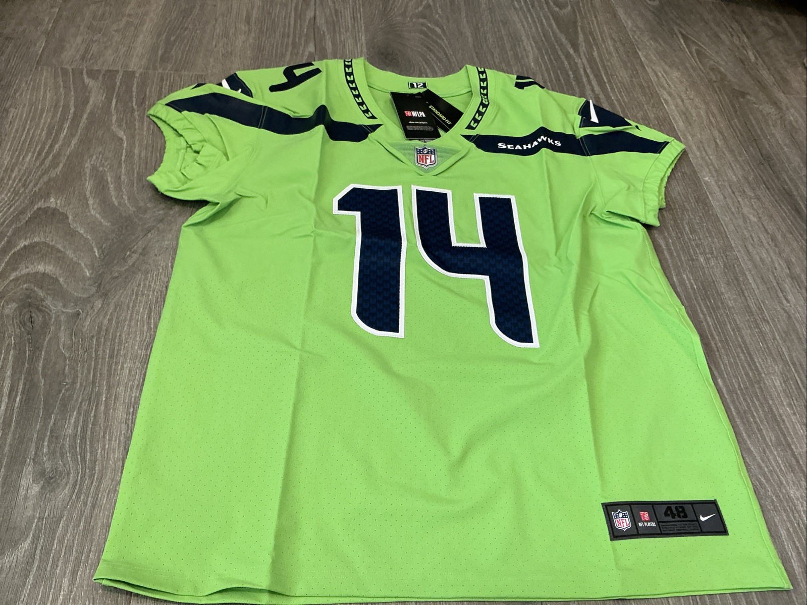 Nike Seattle Seahawks Metcalf  #14 Green Vapor Elite Jersey Men’s Size: 48 NWT
