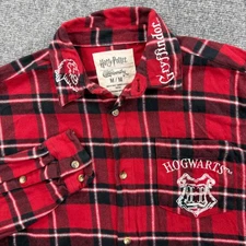 Harry Potter Cakeworthy Flannel Shirt Medium Gryffindor Hogwarts Plaid Red Men's