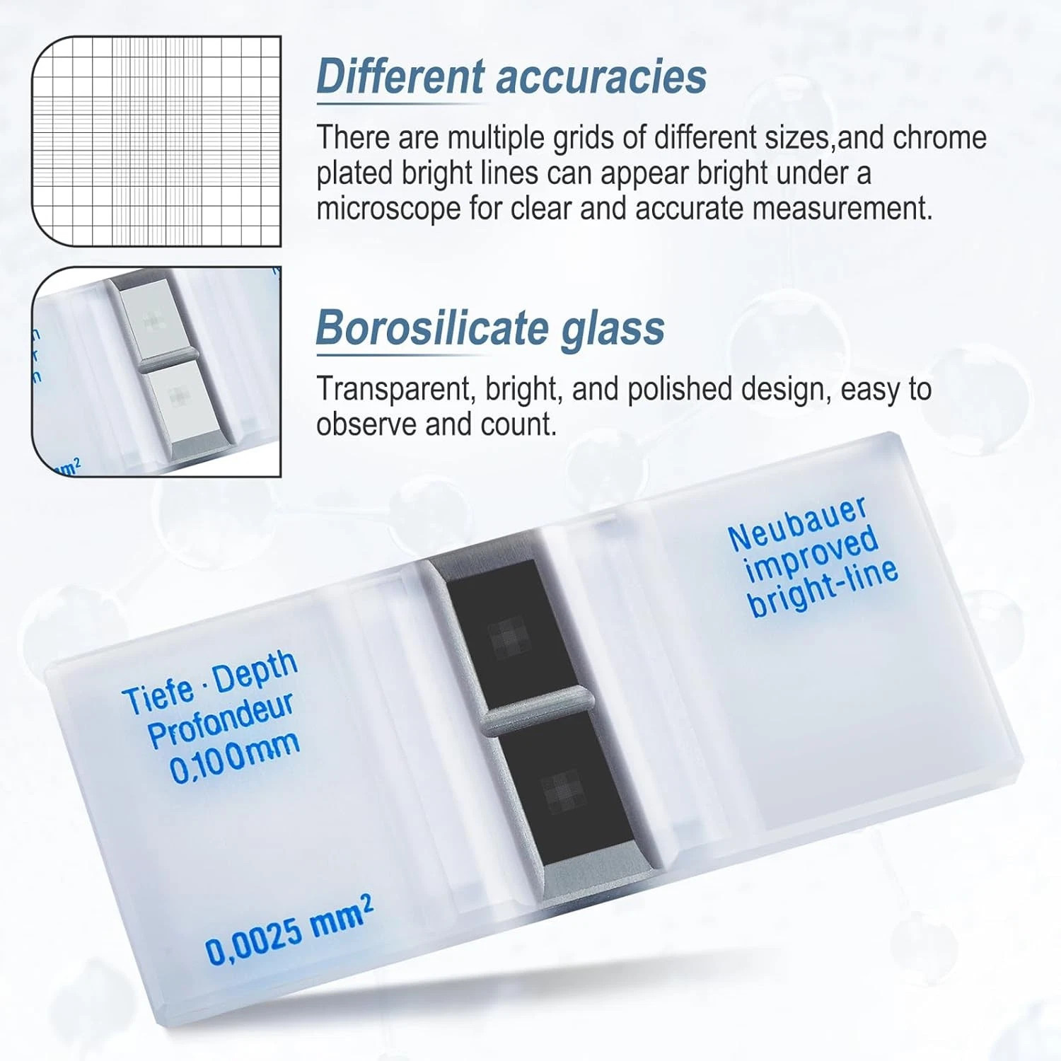 Hemocytometer Cell Counting Chambe Neubauer Improved Blood Counting Chamber