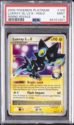 2009 POKEMON PLATINUM RISING RIVALS #109 LUXRAY GL LV.X-HOLO PSA 9
