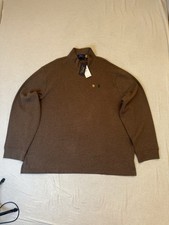 Polo Ralph Lauren Quarter Zip Estate Rib Brown Pullover Sweater Men's Size XXL