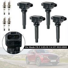 4x Ignition Coils+Spark Plugs UF656 Für Mazda CX-5 2.0/2.5L 3 6 GT 2012-2020