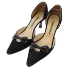 Manolo Blahnik Suede Pumps 35 (5.5) Black Women's Vintage Condition B
