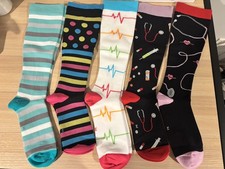 6 Pack of Compression Socks Stockings Women Knee High 20-30Mmg Medical Running