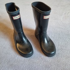 Hunter Kids UK 12 Black Wellinton Boots