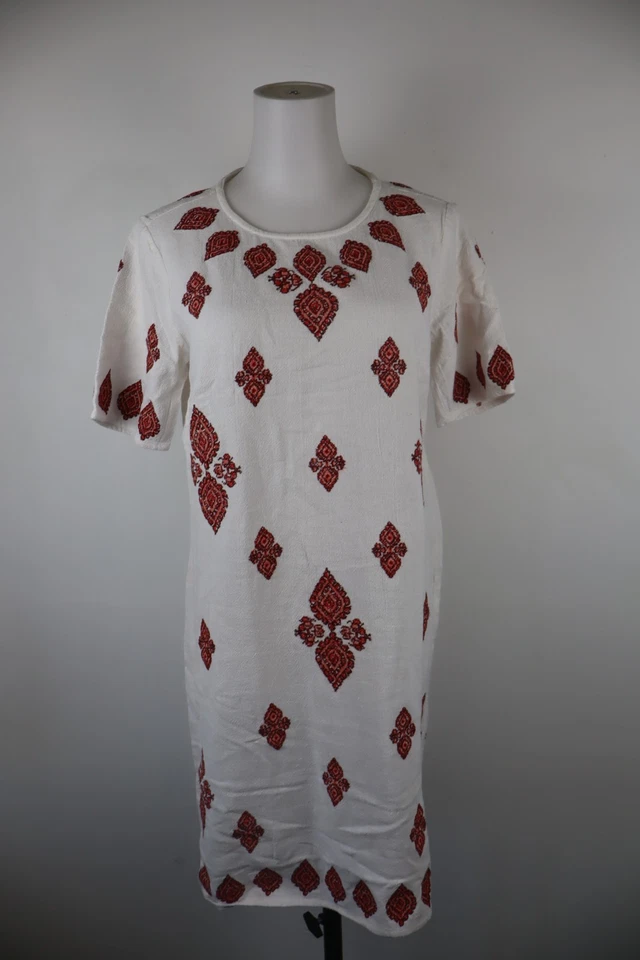 Michael Kors Vestido Vintage Mujer Manga Corta Casual TG 8 Midi Geométrico - Imagen 1 de 4