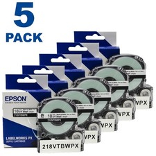 Epson LABELWORKS 218VTBWPX Black on Yellow 3/4" (18mm) Vinyl Label Tape