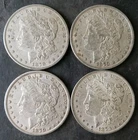 Lot of Four 1879 $1 Morgan Silver Dollars