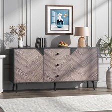 55.1" Wide Accent Storage Cabinet, Sideboard Buffet Cabinet with Shelves Doors
