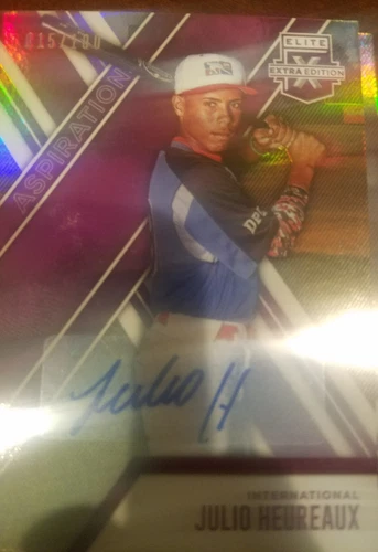 julio heureaux signed card /100 autographed 2017 elite extra edition eee auto