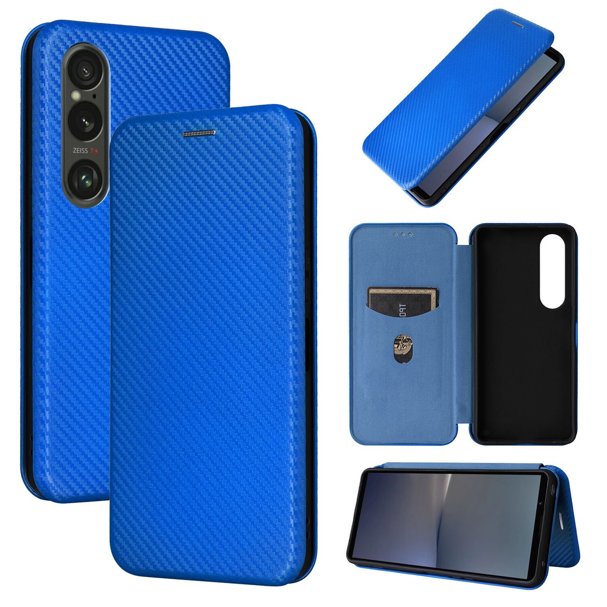 For Sony Xperia 1 VIII 2026 VII Carbon Fiber Flip Hard PC Case
