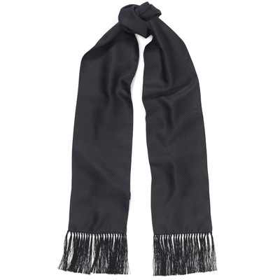 JANE CARR JACQUARD POLKA DOT SCARF MIDNIGHT $275