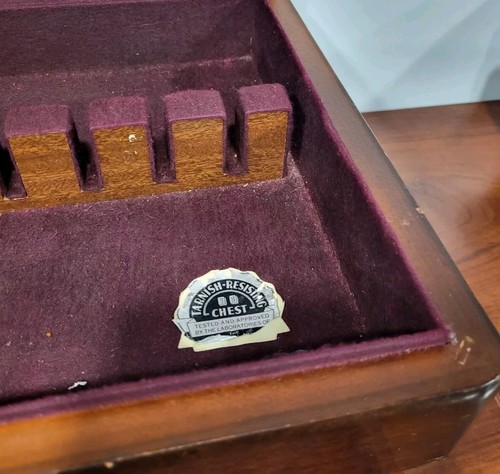 Rogers Bros 1847. Cofre de almacenamiento de madera solo con cajón DE COLECCIÓN 17x11x6 pulgadas - Imagen 4 de 13
