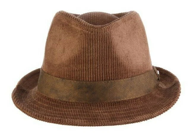 STETSON * MEN LINED CORDUROY FEDORA HAT * 1 L * NEW WINTER GOLF SUN SHADY TRILBY