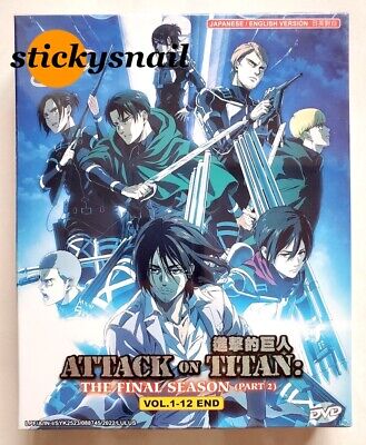 Attack on Titan: The Final Season Part 2 Vol. 1-12 End Anime DVD English  Dubbed