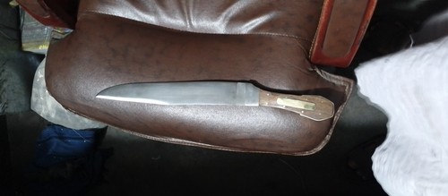 Coffin Handle Handmade 5160 Spring Steel James Bowie No.1 Guardless Bowie Knife - Picture 5 of 9