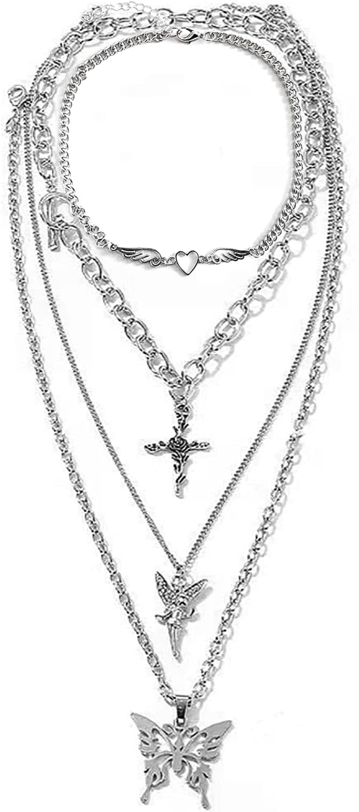 Butterfly Fairy Rose Heart Y2k Jewelry Boho Punk Emo Jewelry for Women