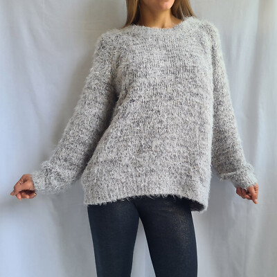NEU! Ganni Damen Oversize Pullover Größe M Pulli Programm Hippie Strick Flaus...