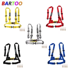 Adjustable 4 Point Buckle Racing Seat Belt Harness Strap Kit 2inch