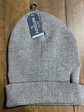 Unisex Men Women Gray Fleece Lined Toboggan Knit Winter Hat Ski Cap New w/Tags